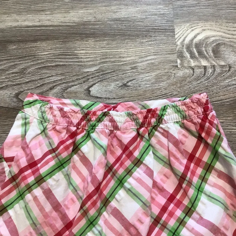Gymboree Plaid Watermelon Seersucker Skort Pink Green White 9